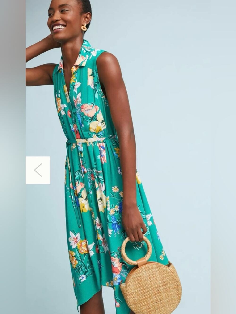 Anthropologie Maeve Rory Sleeveless Shirtdress Size 8